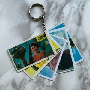 Vintage 1983 E.T. Movie - Plastic PICTURE CARD - keychain / retro / kitsch